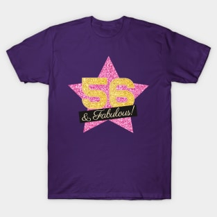 56th Birthday Gifts Women Fabulous - Pink Gold T-Shirt